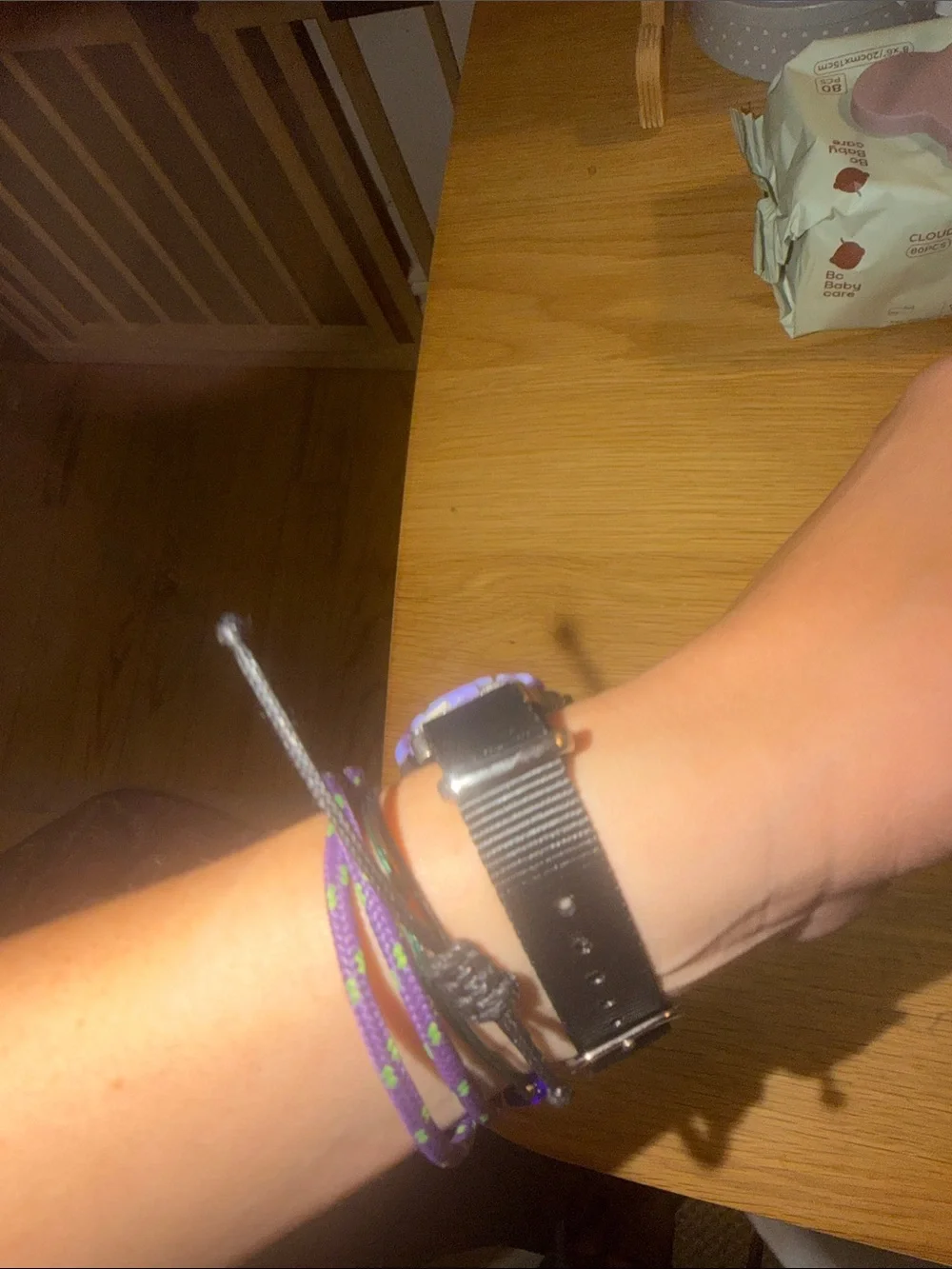 Rare Nike Purple Bezel Sport Watch with Black Strap, Made in USA, dial is xs.